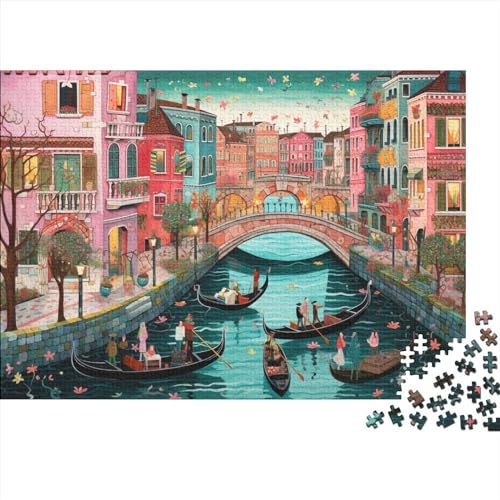Hölzern Puzzle 2023, Adventskalender Puzzle 500 Hölzern Teile Weihnachtskalender 2023 Männer Frauen Geschenke Jigsaw Puzzle Adventskalender Geschenke - Venedig von LOUSON