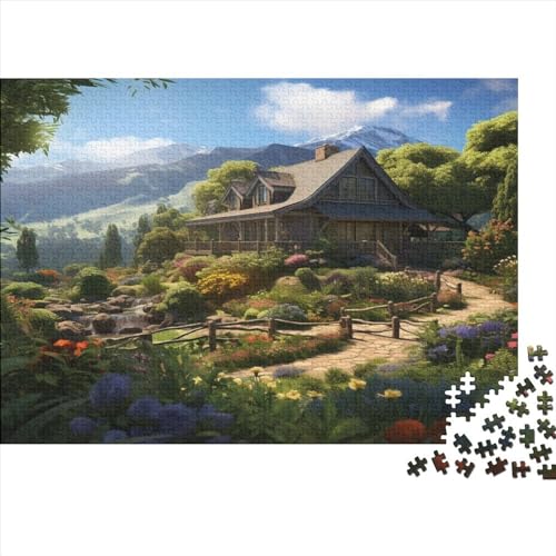 Hölzern Puzzle 500 Teile Bergdorfhütte (9) - Farbenfrohes Puzzle Für Erwachsene in Bewährter Qualität () 500pcs (52x38cm) von LOUSON