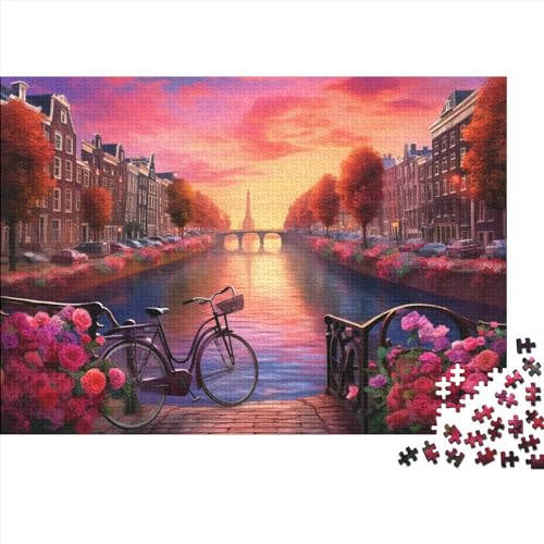 Hölzern Puzzle 500 Teile Fahrräder in Amsterdam - Farbenfrohes Puzzle Für Erwachsene in Bewährter Qualität (Wunderschöne Kunst) 500pcs (52x38cm) von LOUSON