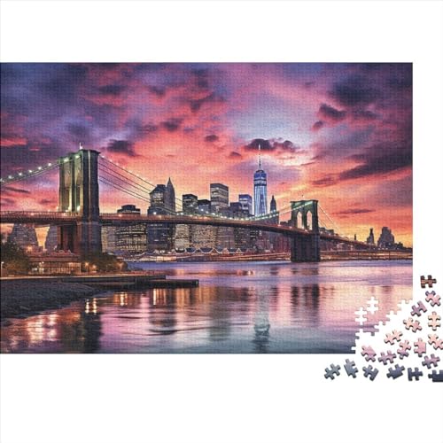 Hölzern Puzzle 500 Teile New Yorker Themenstadt - Farbenfrohes Puzzle Für Erwachsene in Bewährter Qualität () 500pcs (52x38cm) von LOUSON