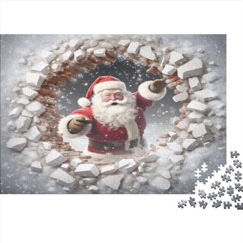 Hölzern Puzzle 500 Teile Santa Claus - Farbenfrohes Puzzle Für Erwachsene in Bewährter Qualität 500pcs (52x38cm) von LOUSON