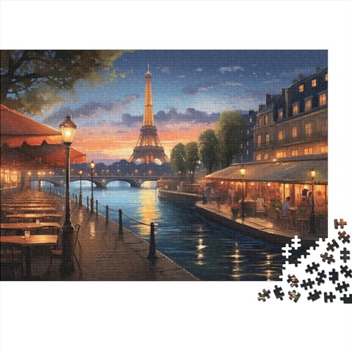 Hölzern Puzzle - Abend in Paris - 500 Teile Puzzle Für Erwachsene, Holzpuzzle Mit Frankreich 500pcs (52x38cm) von LOUSON