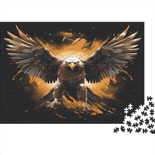 Hölzern Puzzle - Angry Eagle - 1000 Teile Puzzle Für Erwachsene, Holzpuzzle Mit Animal 1000pcs (75x50cm) von LOUSON