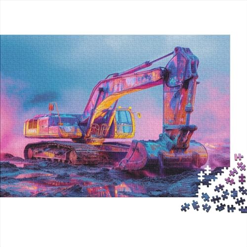 Hölzern Puzzle Bagger 1000 Piece Puzzle for Adults and Children Aged 14 and Over, Puzzle with 1000pcs (75x50cm) von LOUSON