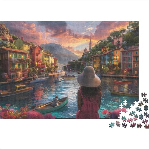 Hölzern Puzzle Beautiful_Sunset_Over (6) Küstenstadt 500 Piece Puzzle for Adults and Children Aged 14 and Over, Puzzle with 500pcs (52x38cm) von LOUSON