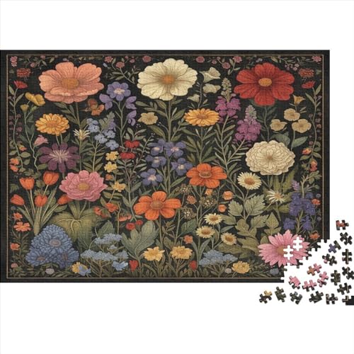 Hölzern Puzzle - Blumes - 1000 Teile Puzzle Für Erwachsene, Holzpuzzle Mit 1000pcs (75x50cm) von LOUSON