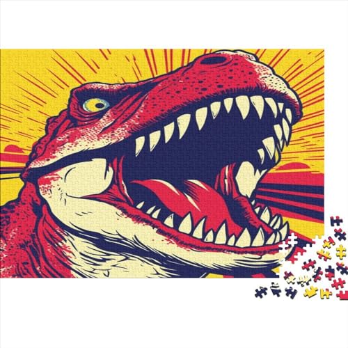 Hölzern Puzzle Cartoon Dinosaurs 300 Piece Puzzle for Adults and Children Aged 14 and Over, Puzzle with Comic 300pcs (40x28cm) von LOUSON