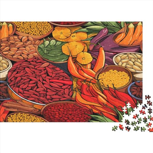 Hölzern Puzzle Colourful Spices (7) 300 Piece Puzzle for Adults and Children Aged 14 and Over, Puzzle with 300pcs (40x28cm) von LOUSON