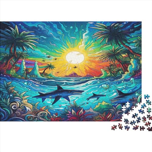 Hölzern Puzzle - Meeresboden EIN Fischschwarm (2) - 500 Teile Puzzle Für Erwachsene, Holzpuzzle Mit 500pcs (52x38cm) von LOUSON