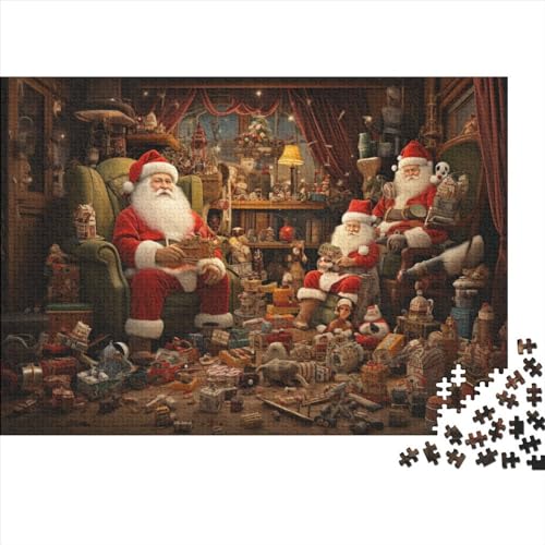 Hölzern Puzzle - Santa Claus - 1000 Teile Puzzle Für Erwachsene, Holzpuzzle Mit 1000pcs (75x50cm) von LOUSON