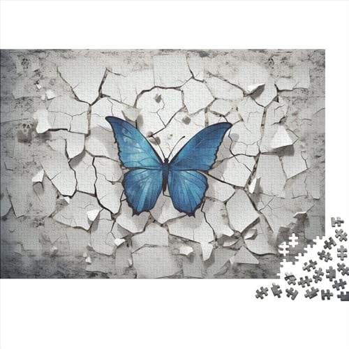 Hölzern Puzzle - Schmetterling mit 3D-Effekt - 1000 Teile Puzzle Für Erwachsene, Holzpuzzle Mit Tier 1000pcs (75x50cm) von LOUSON