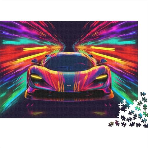 Hölzern Puzzle - Sports Car - 300 Teile Puzzle Für Erwachsene, Holzpuzzle Mit Racing Car 300pcs (40x28cm) von LOUSON