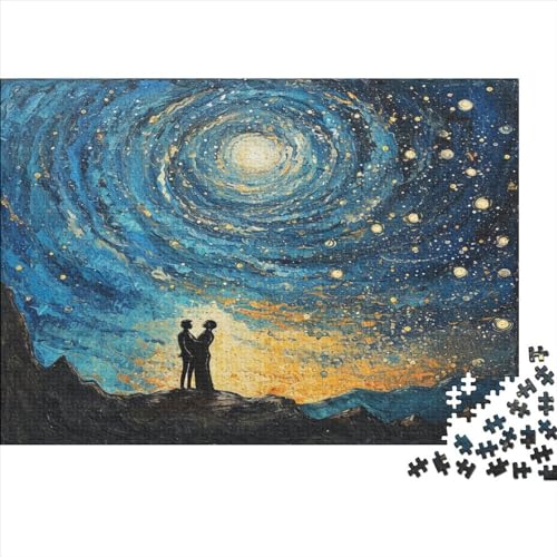 Hölzern Puzzle sternenklare Nacht 1000 Piece Puzzle for Adults and Children Aged 14 and Over, Puzzle with 1000pcs (75x50cm) von LOUSON