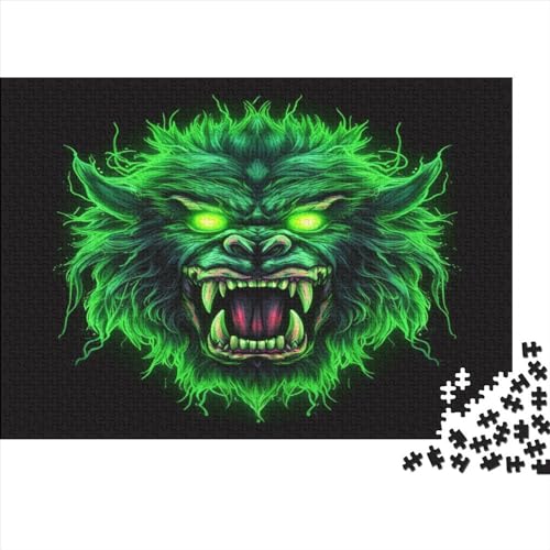 Neon Green Beast 1000 Teile Puzzle für Erwachsene 1000 Teile (75 x 50 cm) – Holz von LOUSON