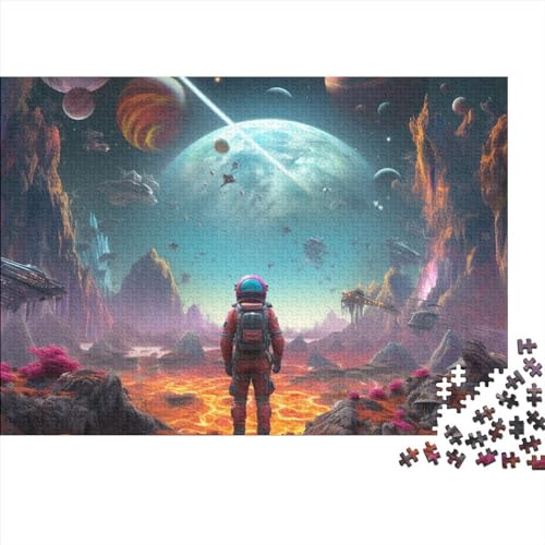 Planet Puzzle für Erwachsene 500 Teile Puzzle für Erwachsene Herausforderung Spiel Astronaut von LOUSON