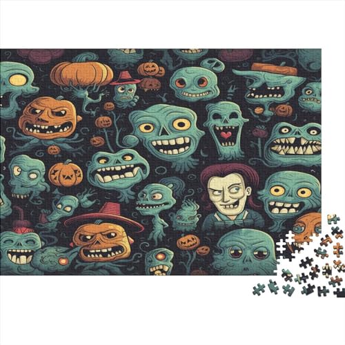 Puzzle 1000 Teile für Erwachsene Puzzles für Erwachsene 1000 Teile Puzzle Lernspiele - Halloween Elemente von LOUSON