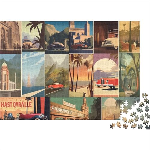 Puzzle 300 Teile für Erwachsene Puzzles für Erwachsene 300 Teile Puzzle Lernspiele - Vintage Reiseposter von LOUSON