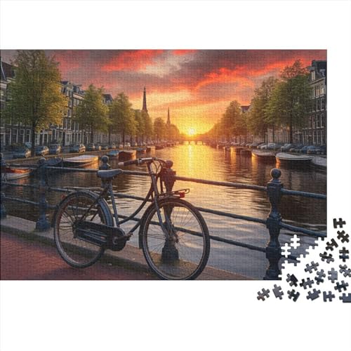 Puzzle 500 Teile für Erwachsene Puzzle für Erwachsene 500 Teile Puzzle Lernspiele - Fahrräder in Amsterdam von LOUSON