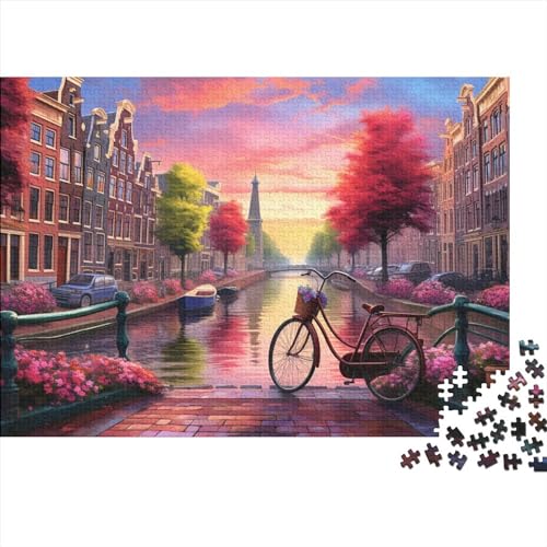 Puzzles für Erwachsene 500 Teile Fahrräder in Amsterdam Puzzles für Erwachsene Familienspiele Weihnachten Geburtstagsgeschenke Schöne Kunst von LOUSON