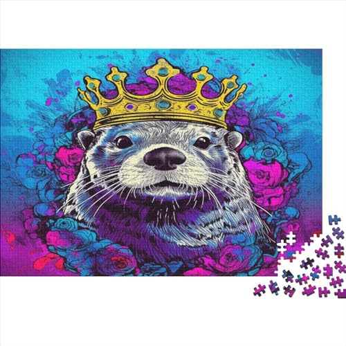 Sea Otter Puzzle 500 Teile für Erwachsene Puzzle für Erwachsene 500 Teile Holzpuzzle Lernspiele Bunt von LOUSON