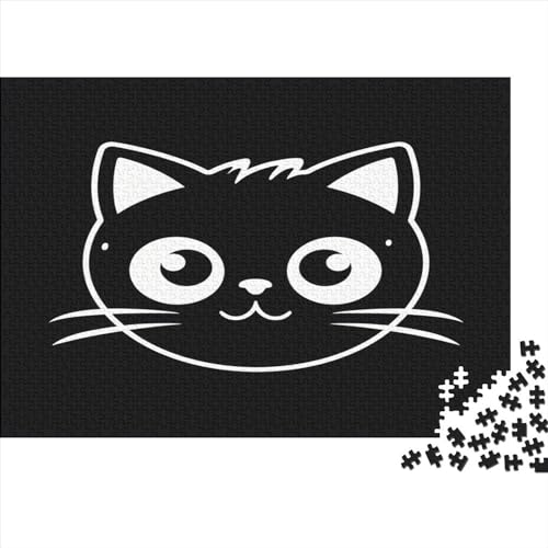 Simple Cat Face Jigsaw Puzzles 1000 Teile für Erwachsene Jigsaw Puzzles für Erwachsene 1000 Teile Holzpuzzle Lernspiele Cartoon von LOUSON