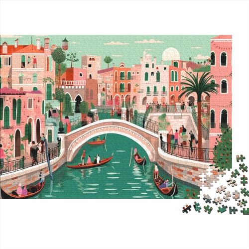 Venedig 500 Teile, DIY-Puzzle, kreative Unterhaltung, Geschenk, Verliebtheit, klassische Puzzles, Farbbilder (Holz) von LOUSON