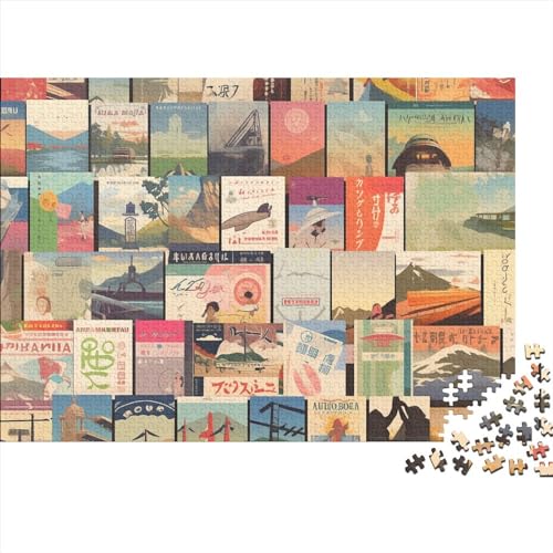 Vintage-Reiseposter, 500-teiliges Puzzle für Erwachsene, 500 Stück (52 x 38 cm) von LOUSON