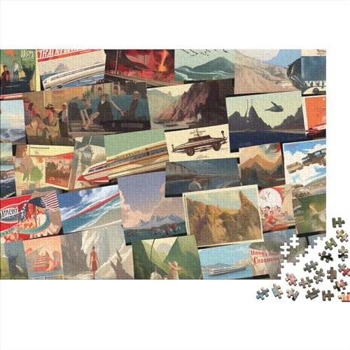Vintage Reiseposter, Puzzles für Erwachsene, 500 Teile Puzzles für Erwachsene, herausforderndes Spiel, berühmte Landschaft von LOUSON