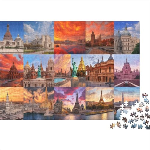Weltberühmte Sehenswürdigkeiten, Puzzles für Erwachsene, 300-teiliges Puzzle für Erwachsene, herausforderndes Spiel von LOUSON
