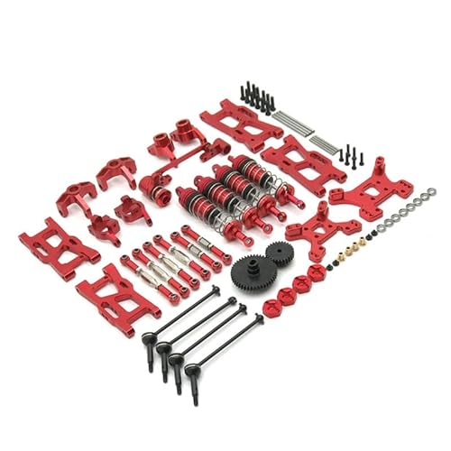 LOVBEE Metall Upgrade Retrofit 44T 27T Getriebe Antriebswelle 14 Pack for WLtoys 144010 144002 144001 124017 124019 RC Auto Teile (Color : Red) von LOVBEE