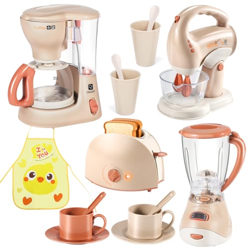 Spielzeug ab 3 Jahre - kinderküche zubehör mit Kinder kaffeemaschine ,Mixer kinderküche ,Toaster and kinderschürze ,Geschenk mädchen & Junge 3 4 5 6 7 Jahre Spielzeug ab 3 Jahre - kinderküche zubehör mit Kinder kaffeemaschine ,Mixer kinderküche ,Toaster and kinderschürze ,Geschenk mädchen & Junge 3 4 5 6 7 Jahre von LOVE LIFE