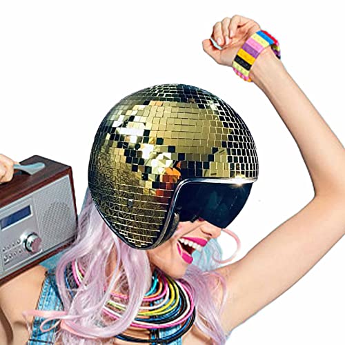 Discokugel Hüte Disco Helm | Disco Kugel Disco Helm | Disco Kugelhelm | DiscoKugel Spiegel Hut Mit Einziehbarem Sonnenschutz | Partyhut Blinkend Bis Zu Disco Ball Helm Mit Versenkbarem Visier von LOVEMETOO