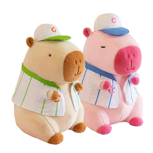 LOVEMETOO 35 cm weiches Plüschtier Capybara Simulation | Plüschspielzeug Capybara mit Baseballhut | Capybara Plüschtier Capybara, weiches Plüschkissen Capybara LOVEMETOO 35 cm weiches Plüschtier Capybara Simulation | Plüschspielzeug Capybara mit Baseballhut | Capybara Plüschtier Capybara, weiches Plüschkissen Capybara von LOVEMETOO