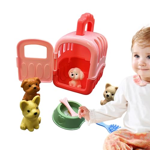 LOVEMETOO Hundespielzeug für Kinder, Hundespielzeug - 8-teiliges pädagogisches Käfig-Spielset für die Hundepflege,Rollenspiel-Spielzeug für interaktives Lernen, Rollenspiel-Spielzeugset, LOVEMETOO Hundespielzeug für Kinder, Hundespielzeug - 8-teiliges pädagogisches Käfig-Spielset für die Hundepflege,Rollenspiel-Spielzeug für interaktives Lernen, Rollenspiel-Spielzeugset, von LOVEMETOO