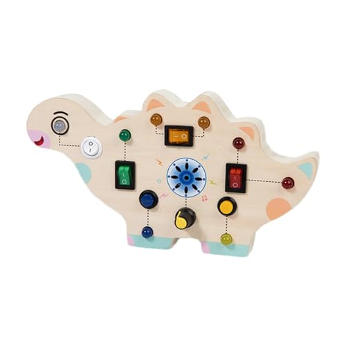 LOVEMETOO Montessori-Schalterbrett,Montessori-Sensorbrett | Montessori-Sensortafel mit LED-Licht - Lernspielzeug aus Holz, frühe Feinmotorik, sensorisches Reisespielzeug für Kinder ab 3 Jahren von LOVEMETOO