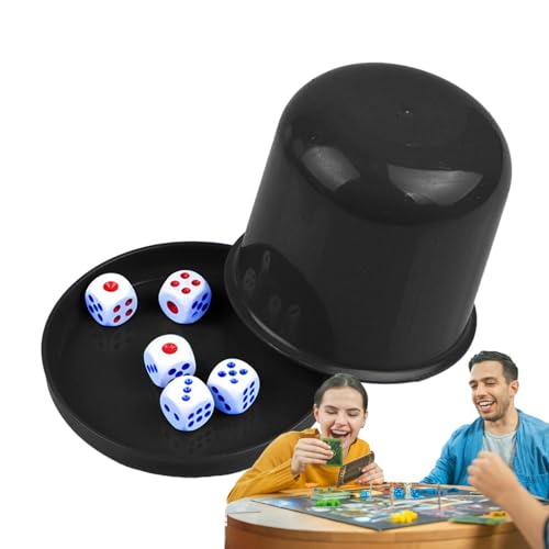 Stapelbare Würfelbecher Set, Würfelbecher Set - Würfelspiel Set,Dice Shaker Cup für Barpartys, Familienwürfelspiele, Dice Shaker mit 5 Würfeln, lustige Würfelspiele von LOVEMETOO
