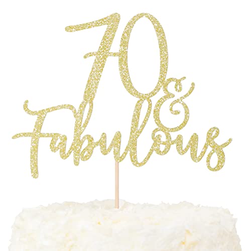 LOVENJOY 70 und Fabulous Geburtstag Tortendeko Gold Glitter Kuchen Topper für 70th Birthday Party Cake Dekoration Glittery LOVENJOY 70 und Fabulous Geburtstag Tortendeko Gold Glitter Kuchen Topper für 70th Birthday Party Cake Dekoration Glittery von LOVENJOY