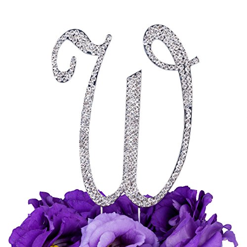 LOVENJOY Cake Topper Hochzeit Personalisierter Buchstabe Letter W Tortendeko Silber Kristall Strass Initiale Hochzeit Verlobung Geburtstag Brautdusche Metall Tortendekoration, Geschenkbox-Packung LOVENJOY Cake Topper Hochzeit Personalisierter Buchstabe Letter W Tortendeko Silber Kristall Strass Initiale Hochzeit Verlobung Geburtstag Brautdusche Metall Tortendekoration, Geschenkbox-Packung von LOVENJOY