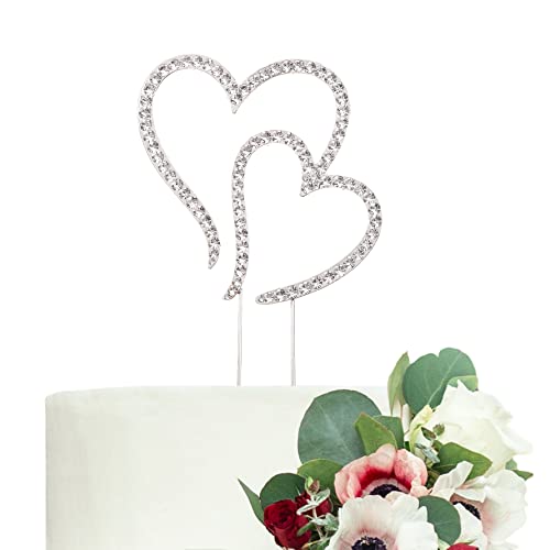 LOVENJOY Geschenkbox Zwei Herzen Eine Liebe Strass Cake Topper Hochzeit Silber von LOVENJOY