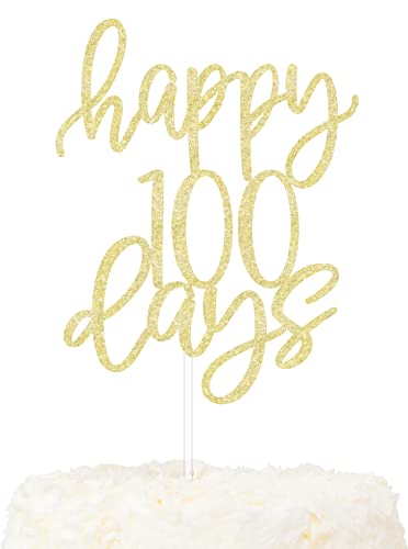 LOVENJOY Happy 100 Days Kuchen Topper Gold Glitter Hundred Days Tortendeko, Jungen Mädchen 100 Tage Partykuchendekoration LOVENJOY Happy 100 Days Kuchen Topper Gold Glitter Hundred Days Tortendeko, Jungen Mädchen 100 Tage Partykuchendekoration von LOVENJOY