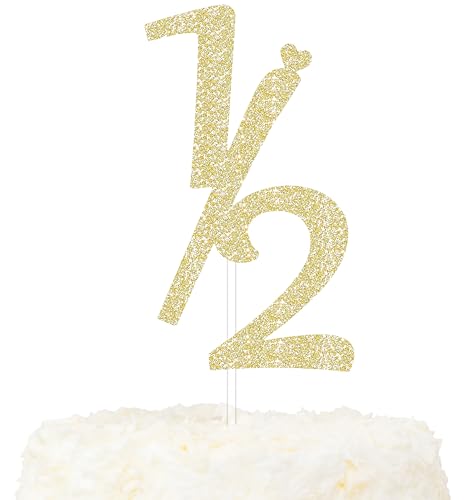 LOVENJOY Happy Half 1/2 Birthday Cake Topper Truly Sparkling 6 Monate Geburtstag Dekoration Gold von LOVENJOY