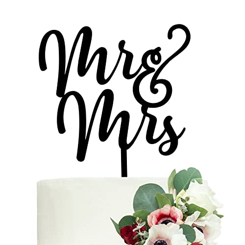LOVENJOY Cake Topper Hochzeit Mr Mrs Tortenstecker Schwarz Acryl Mr & Mrs hochzeitstorte deko, in Geschenkbox von LOVENJOY