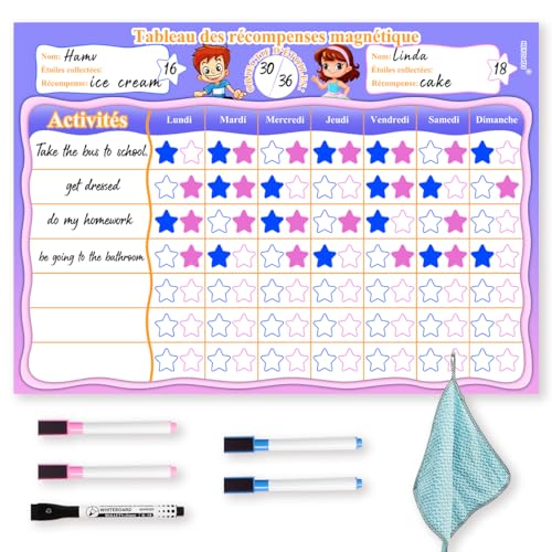 LOVEXIU Belohnungstafel Kinder,Belohnungssystem Kinder,Magnetische Belohnungstafel für Kinder,Tagesplaner Kinder Routine,Wochenplaner Kinder,für Mädchen/Jungen,34 X 24 cm,Belohnungstafel Französisch LOVEXIU Belohnungstafel Kinder,Belohnungssystem Kinder,Magnetische Belohnungstafel für Kinder,Tagesplaner Kinder Routine,Wochenplaner Kinder,für Mädchen/Jungen,34 X 24 cm,Belohnungstafel Französisch von LOVEXIU