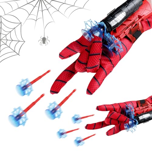 LOVEXIU Spider Launcher Handschuh 2 Set,Spider Web Shooter,Spider handschuh Spielzeug,Handschuhe Kinder,Cosplay Glove Launcher,Geburtstagsgeschenk,Kinder Party Dekorationen von LOVEXIU