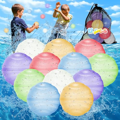 Wasserbomben Wiederverwendbar Magnetisch, Wasserballons Selbstschließend 12 PCS & 1 Mesh Bag, Wasserbomben Magnetisch für Kinder und Erwachsene, Wasserspielzeug für Wasserpark Geeignet, Party, Pool Wasserbomben Wiederverwendbar Magnetisch, Wasserballons Selbstschließend 12 PCS & 1 Mesh Bag, Wasserbomben Magnetisch für Kinder und Erwachsene, Wasserspielzeug für Wasserpark Geeignet, Party, Pool von LOVEXIU