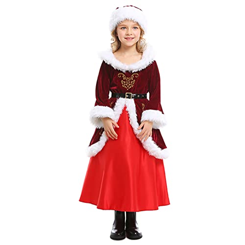 LOVHOT Weihnachtsmann-Outfit-Set für Erwachsene, Weihnachtsmann-Weihnachtskostüm, Weihnachtsmann-Prinzessinnen-Cosplay-Anzug (Mädchen, L) von LOVHOT