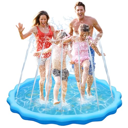 LOVICVKEM 170CM Wasserspielzeug Baby Pool Pad Sprinkler Wasser-Spielmatte Sprinkler Kinder Anti-Rutsch,PVC-Spritz pad,Wasserspielzeug Kinder Play Matte Sommer Outdoor Garten Spielzeug für Baby Party LOVICVKEM 170CM Wasserspielzeug Baby Pool Pad Sprinkler Wasser-Spielmatte Sprinkler Kinder Anti-Rutsch,PVC-Spritz pad,Wasserspielzeug Kinder Play Matte Sommer Outdoor Garten Spielzeug für Baby Party von LOVICVKEM