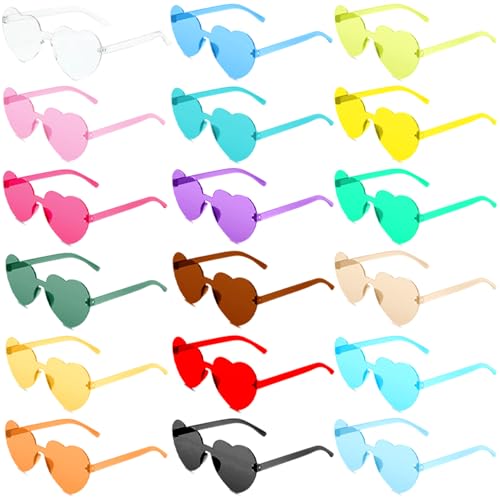 LOVICVKEM 18 Stück Party Brille Herz Sonnenbrille, Hippie Herzförmige Brille Transparente Candy Color Sonnenbrille für Geburtstagsfeier,Halloween,Fasching Foto Requisiten, Kinder und Erwachsene LOVICVKEM 18 Stück Party Brille Herz Sonnenbrille, Hippie Herzförmige Brille Transparente Candy Color Sonnenbrille für Geburtstagsfeier,Halloween,Fasching Foto Requisiten, Kinder und Erwachsene von LOVICVKEM