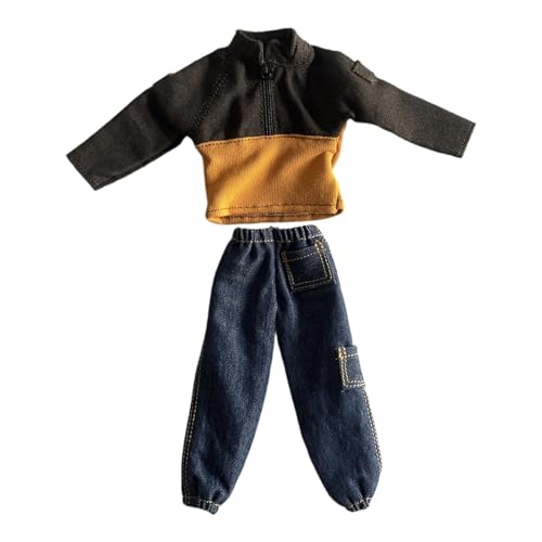 LOVIVER 1/12 Jacke und Hose Trendy Kleidung Anzug Cosplay Retro Stilvolles Freizeitkostüm Ankleiden für 6'' Zoll Puppenfiguren Accessoire von LOVIVER