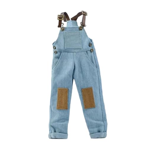 LOVIVER 1/12 männliche Puppe Kleidung Mini Hosen Langlebig Overall Jeans Hose Hose für 6 Zoll Männliche Soldat Figuren Kleidung Zubehör, Hellblaue Flecken von LOVIVER